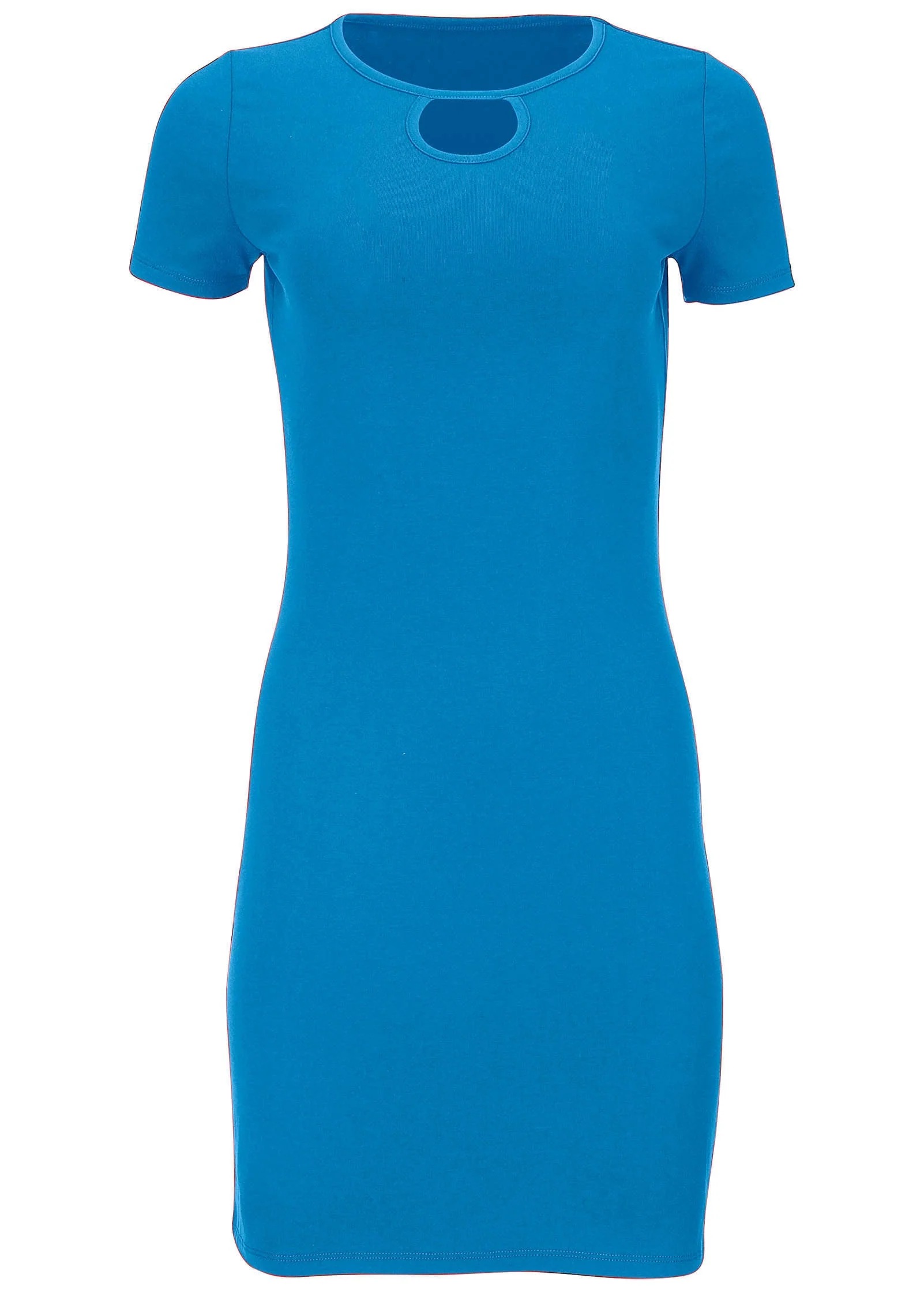 Front Keyhole Mini Dress - Blue - Image 3