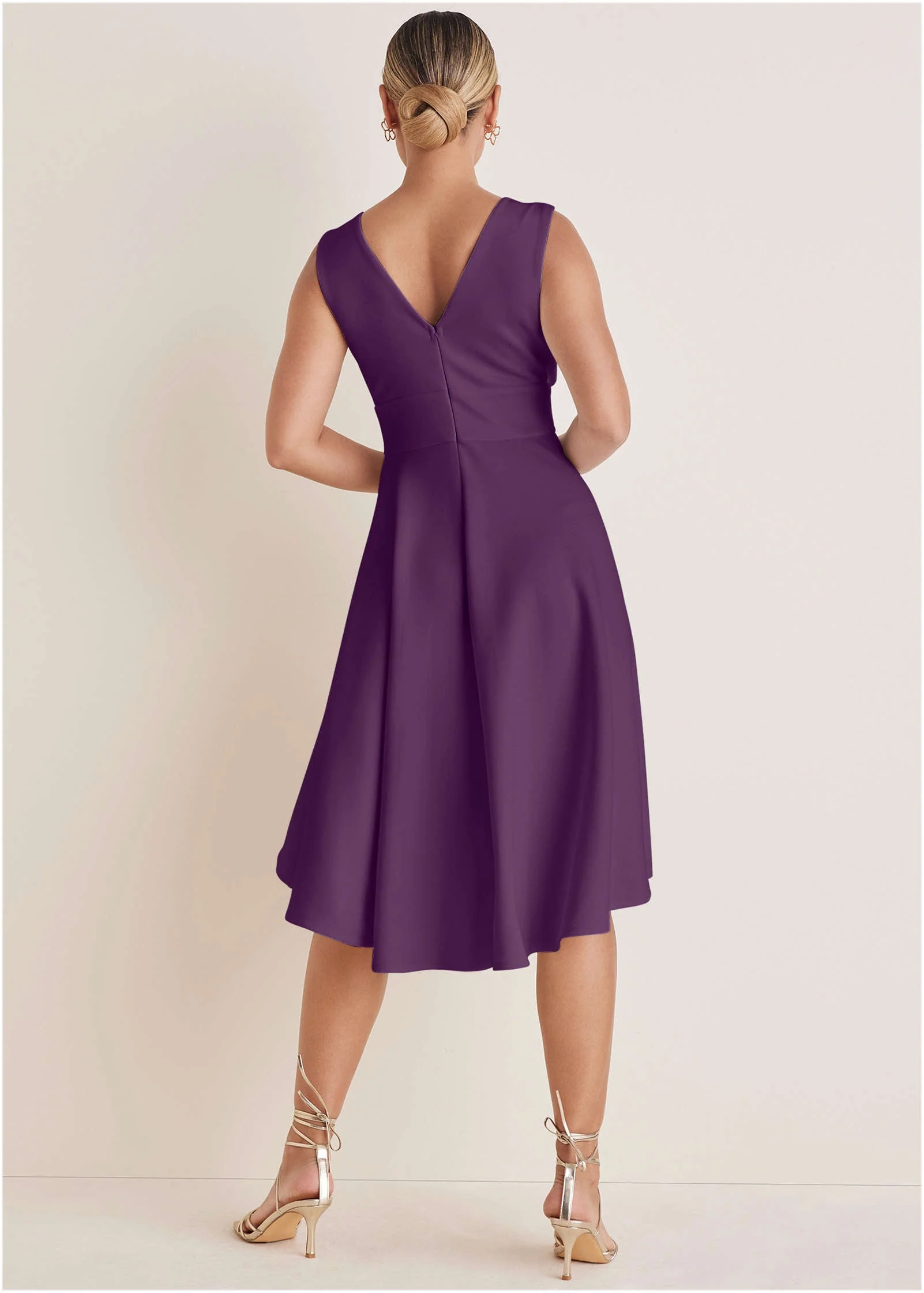 Ruffle High-Low Dress - Purple - Image 3