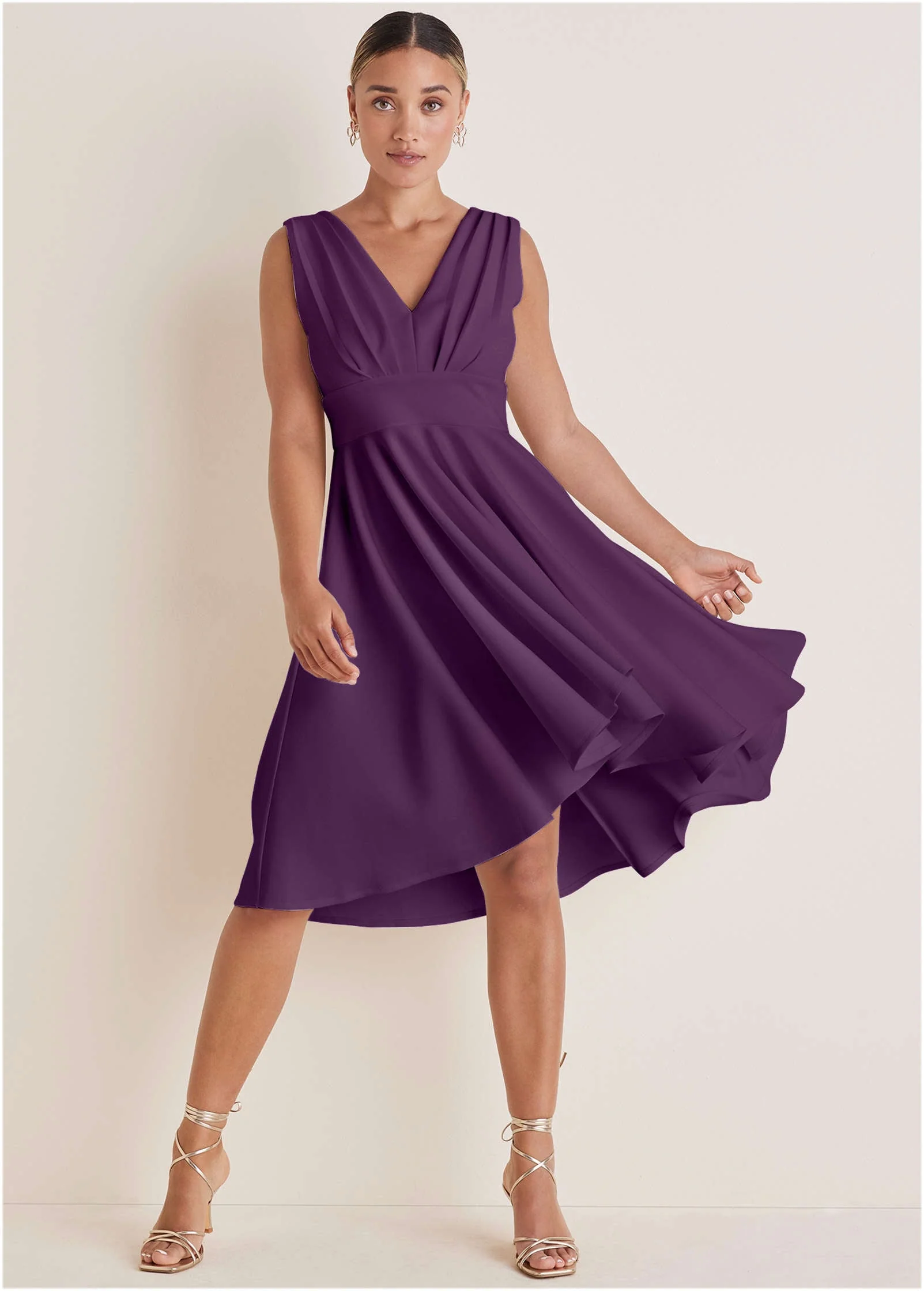 Ruffle High-Low Dress - Purple - Image 4