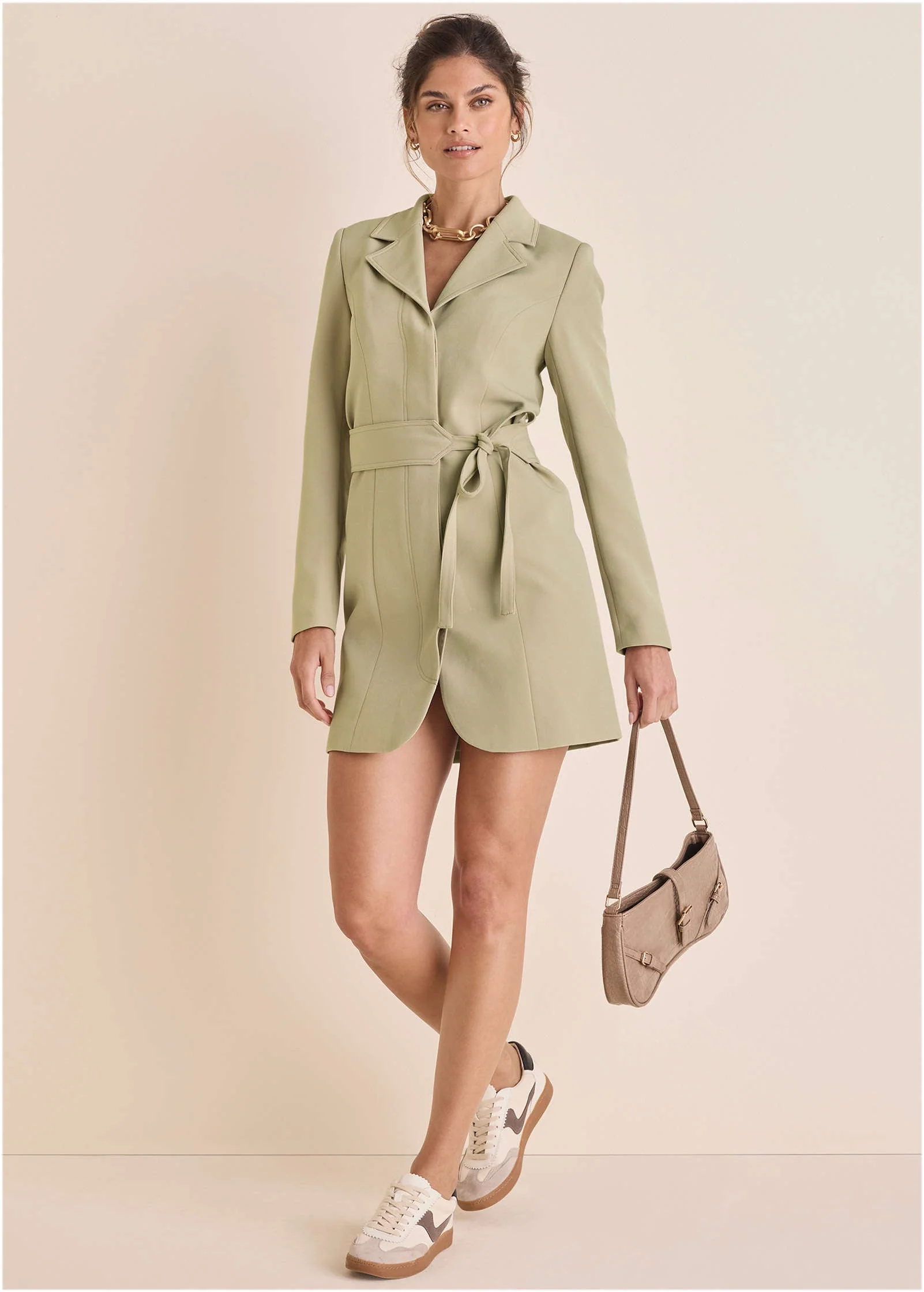 Belted Blazer Mini - Oxford Tan
