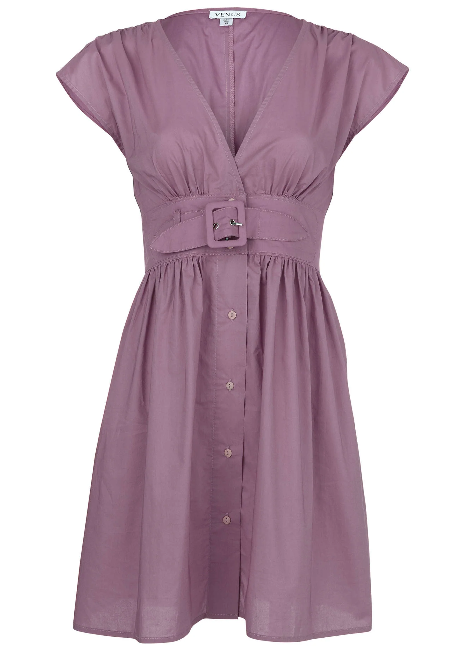 Belted Poplin Mini Dress - Valerian - Image 3