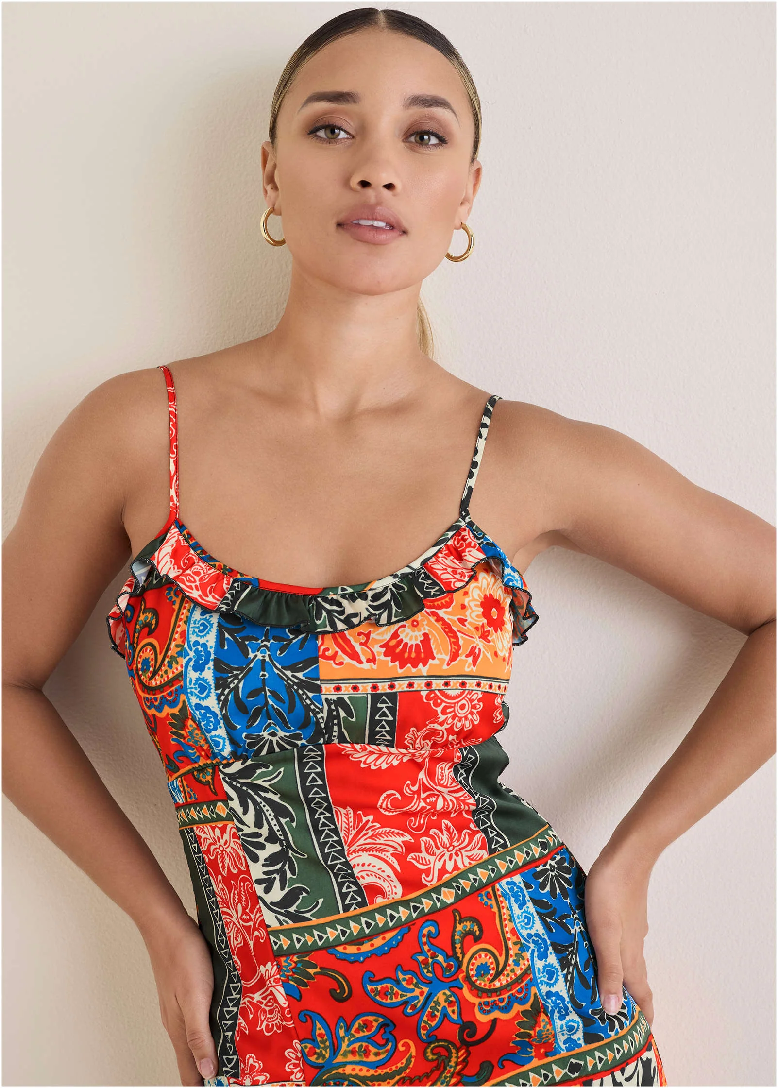 Stretch Charm Midi Dress - Tamarini Garden Tile