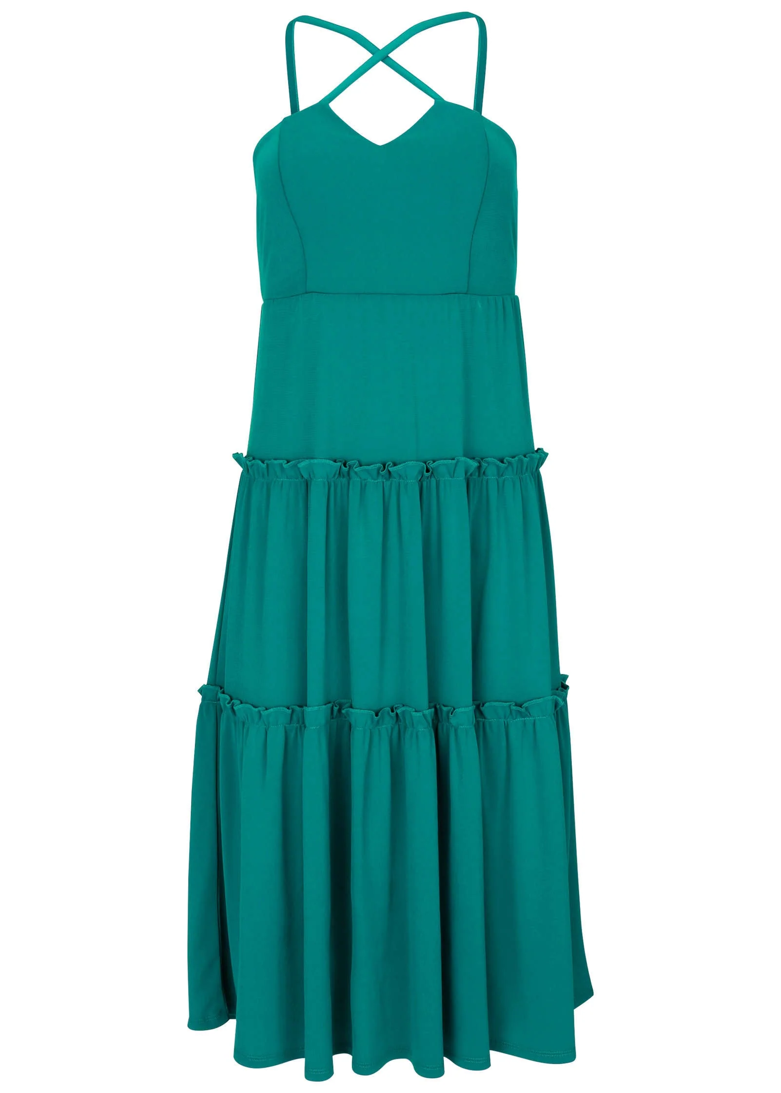 Key Hole Midi Dress - Tropical Green - Image 4