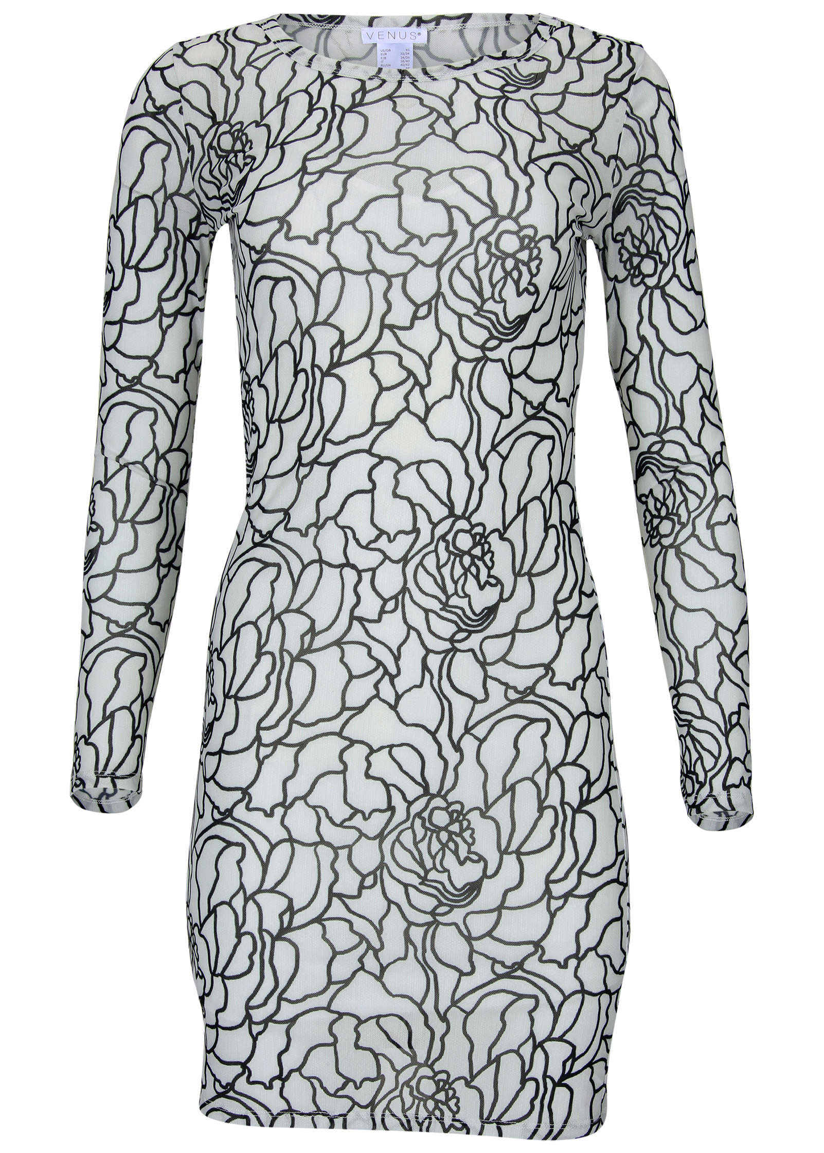 Long Sleeve Mesh Mini - Linear Rose - Image 5