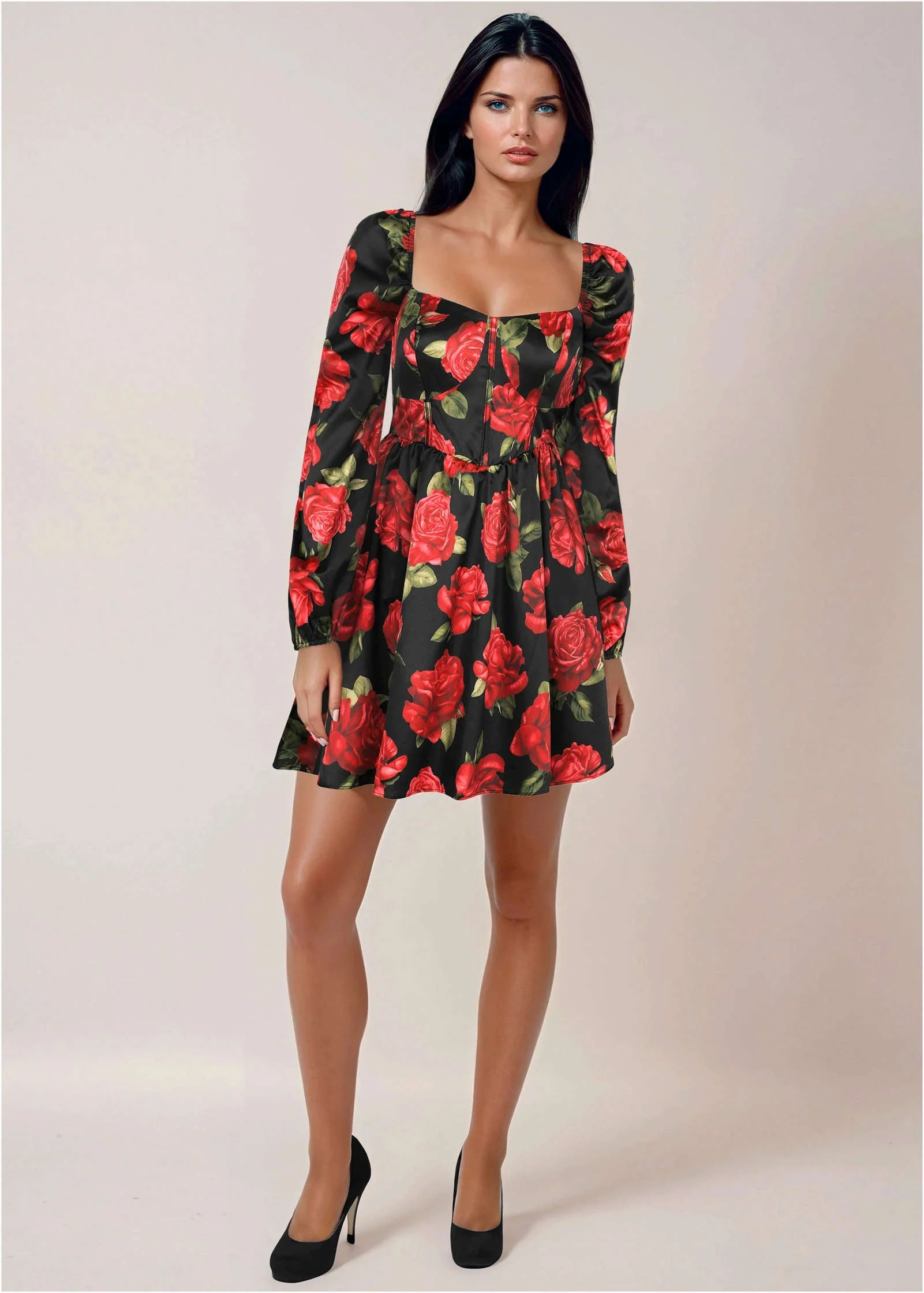 Corset Mini Dress - Antique Roses - Image 2
