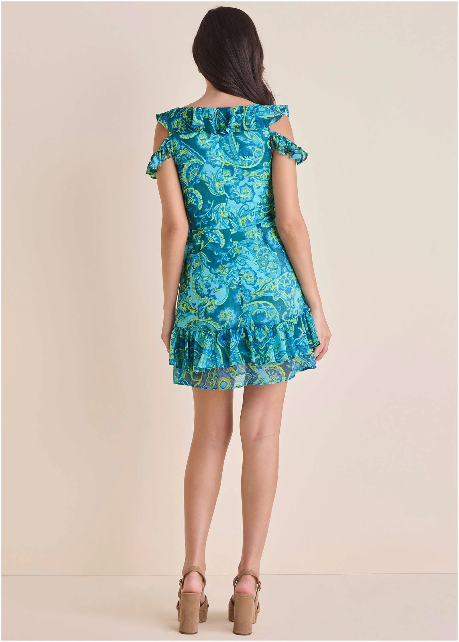 Paisley Ruffle Mini Dress - Garden Paisley - Image 3