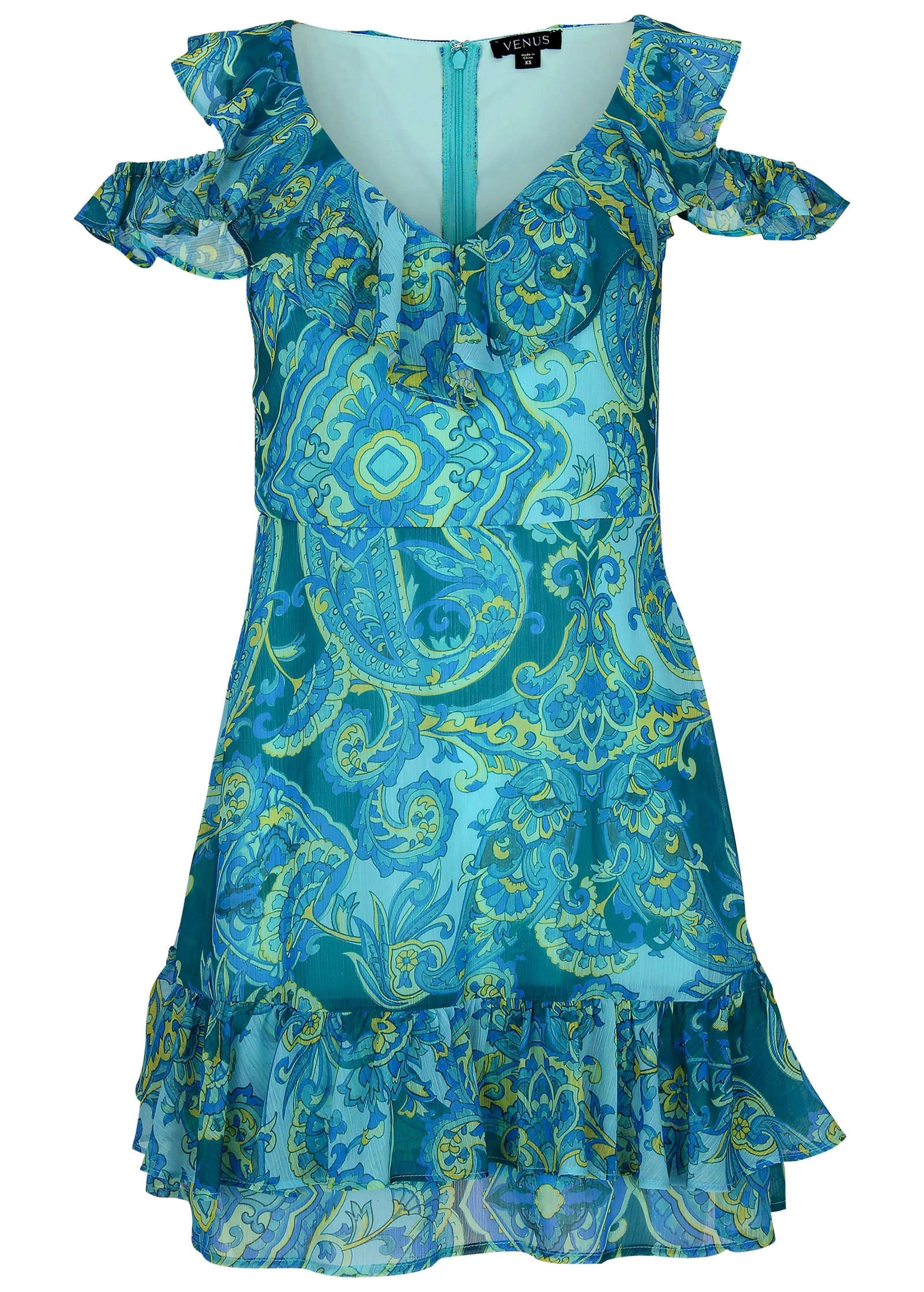 Paisley Ruffle Mini Dress - Garden Paisley - Image 4