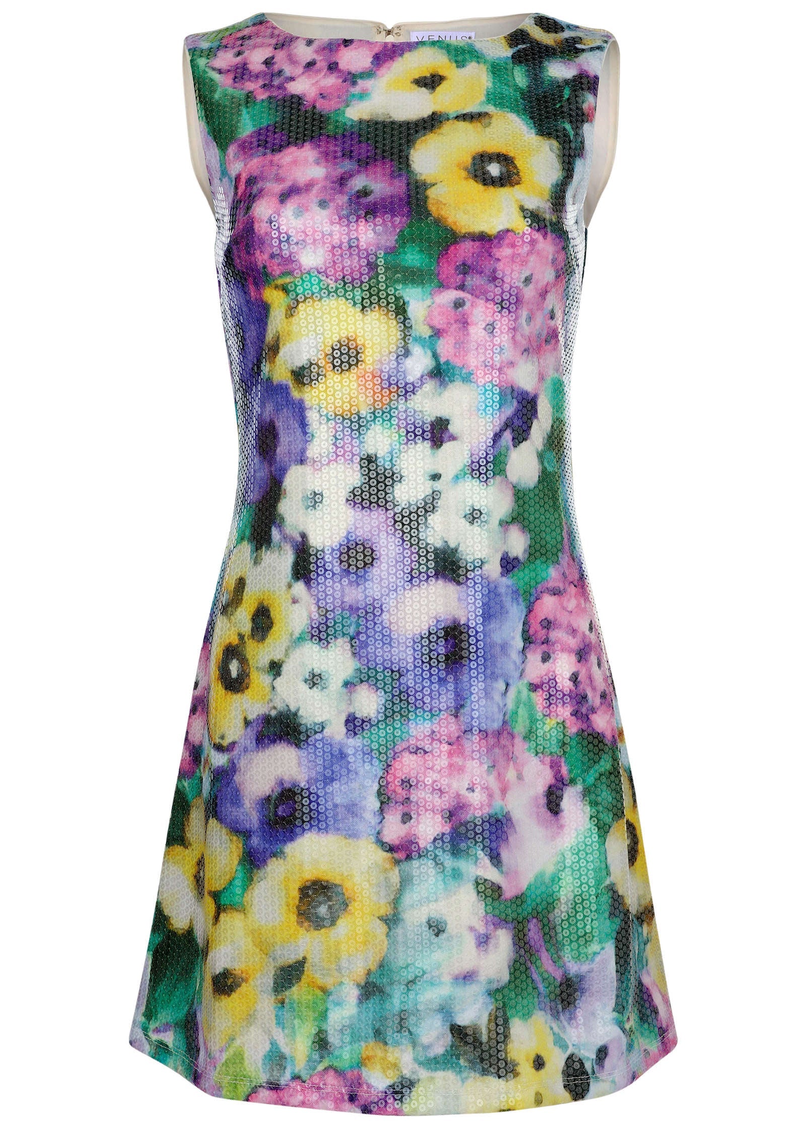 Floral Sequin Mini Dress - Monet's Garden - Image 5