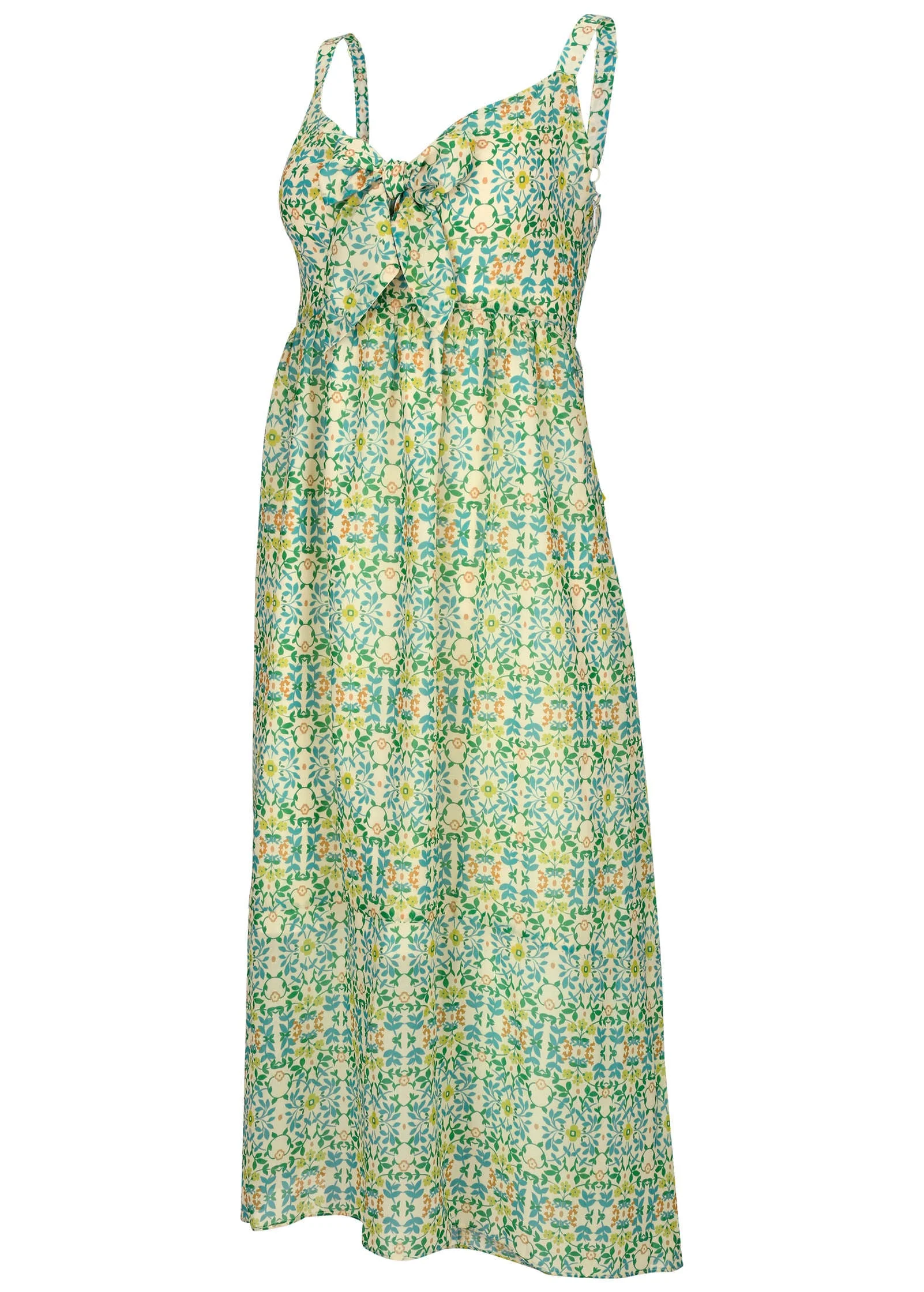 Bow Detail Maxi Dress - Balanced Floral Tile - Image 4