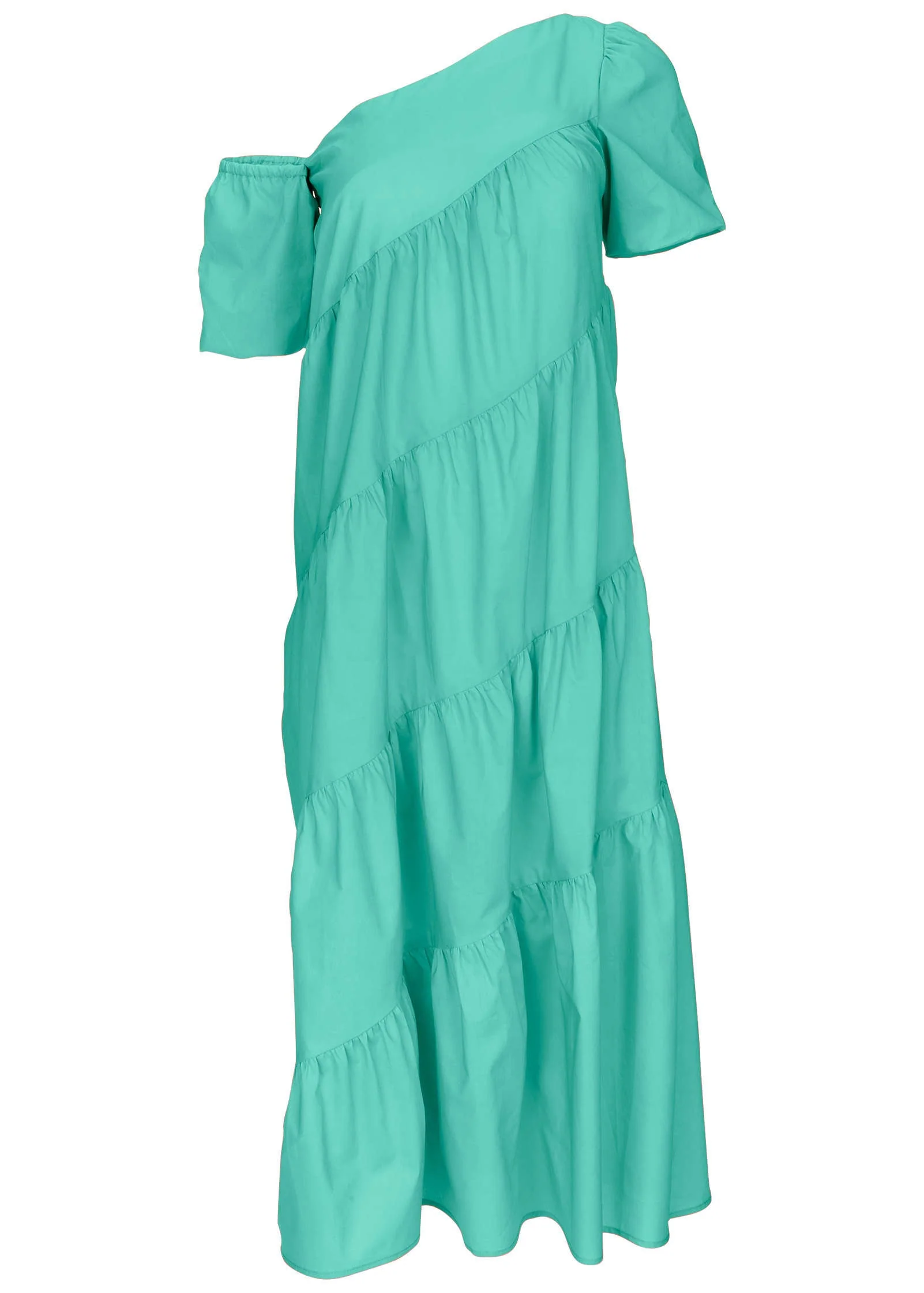 One Shoulder Maxi Dress - Turquoise - Image 3