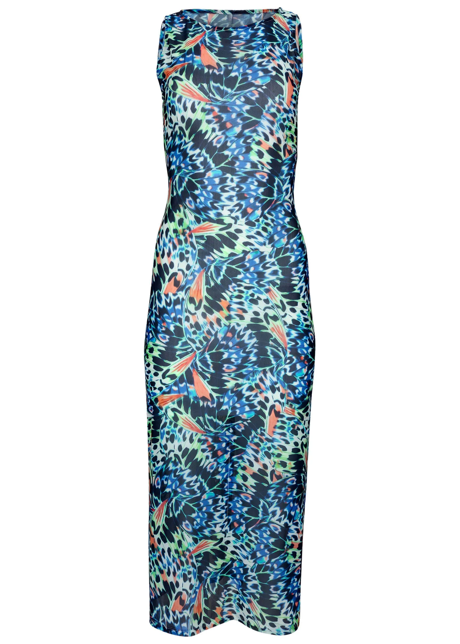 Sleeveless Mesh Maxi Dress - Parisian Monarch - Image 2