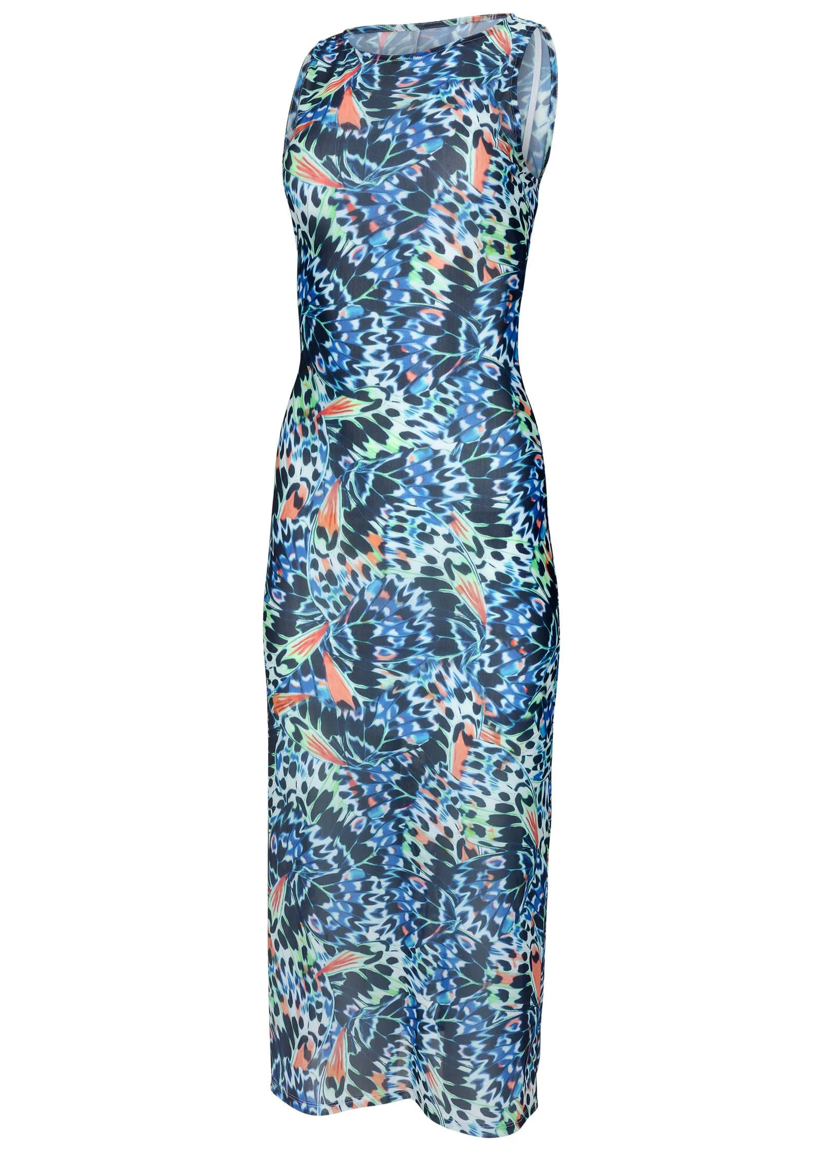 Sleeveless Mesh Maxi Dress - Parisian Monarch - Image 4