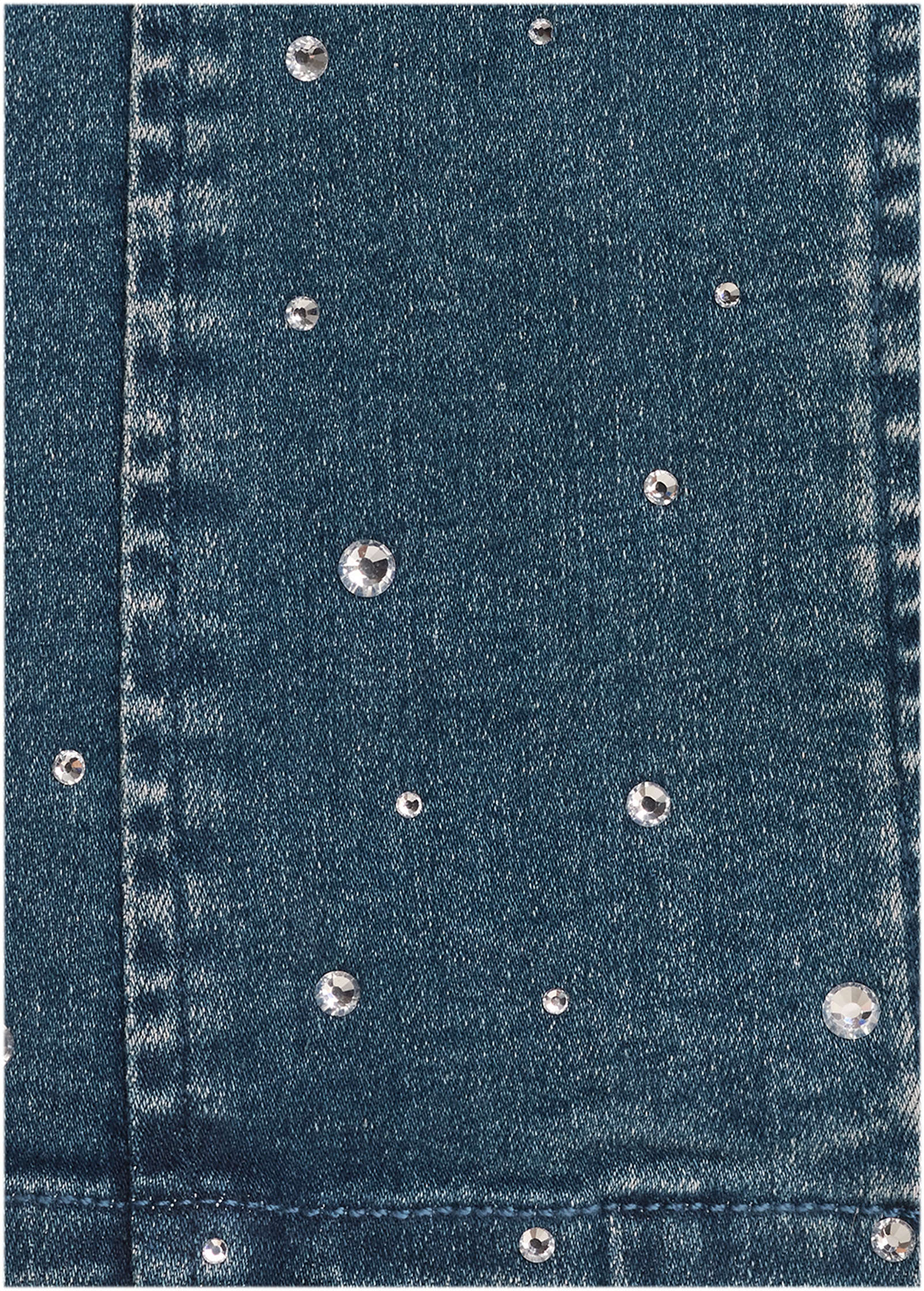 Denim Mini Dress - Medium Wash - Image 4