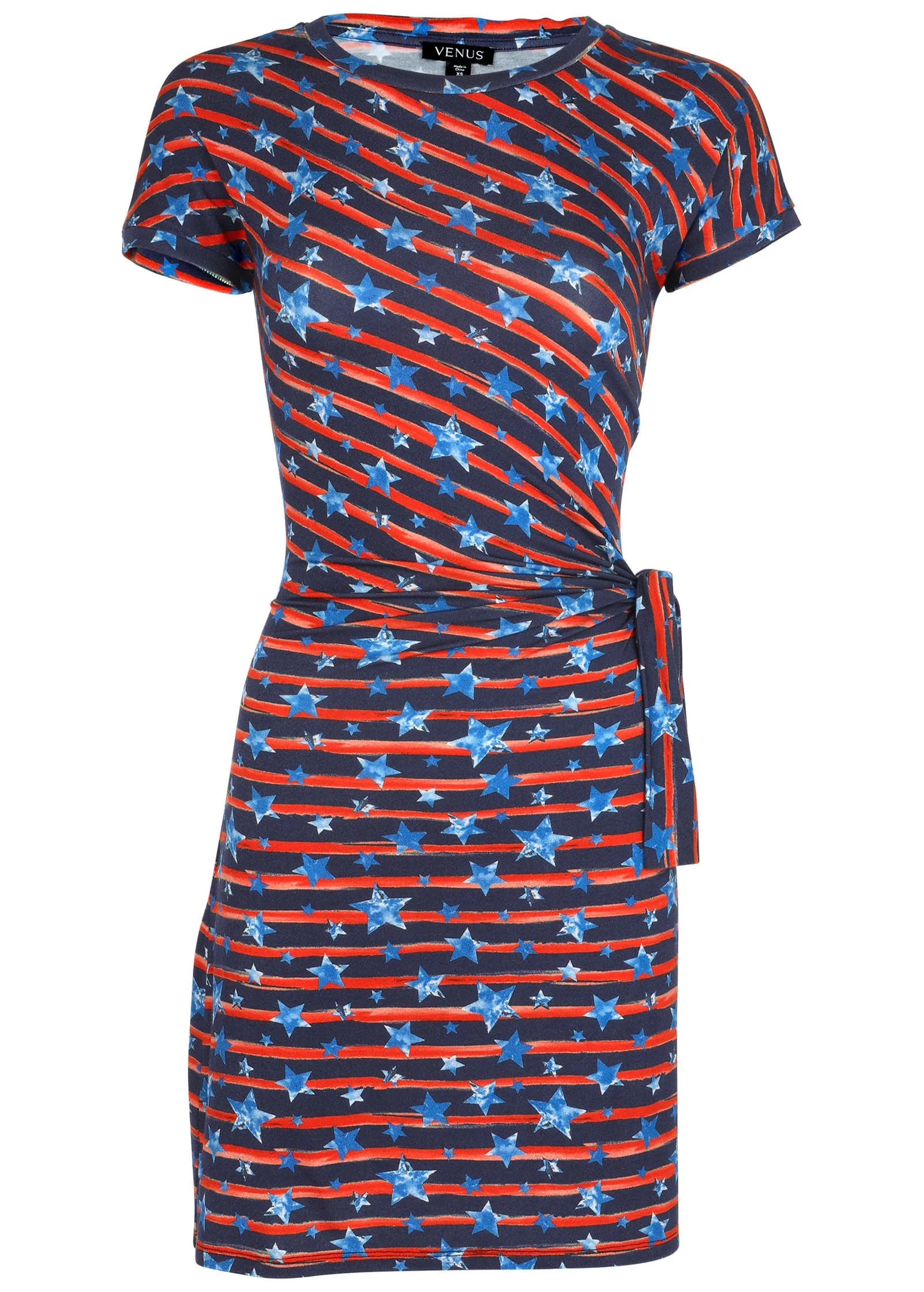 Tie-Front T-Shirt Dress - Dark Gettysburg Gouache - Image 2