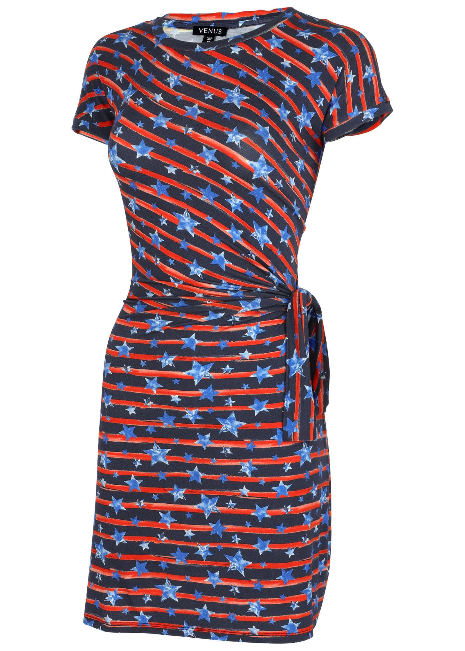 Tie-Front T-Shirt Dress - Dark Gettysburg Gouache - Image 4