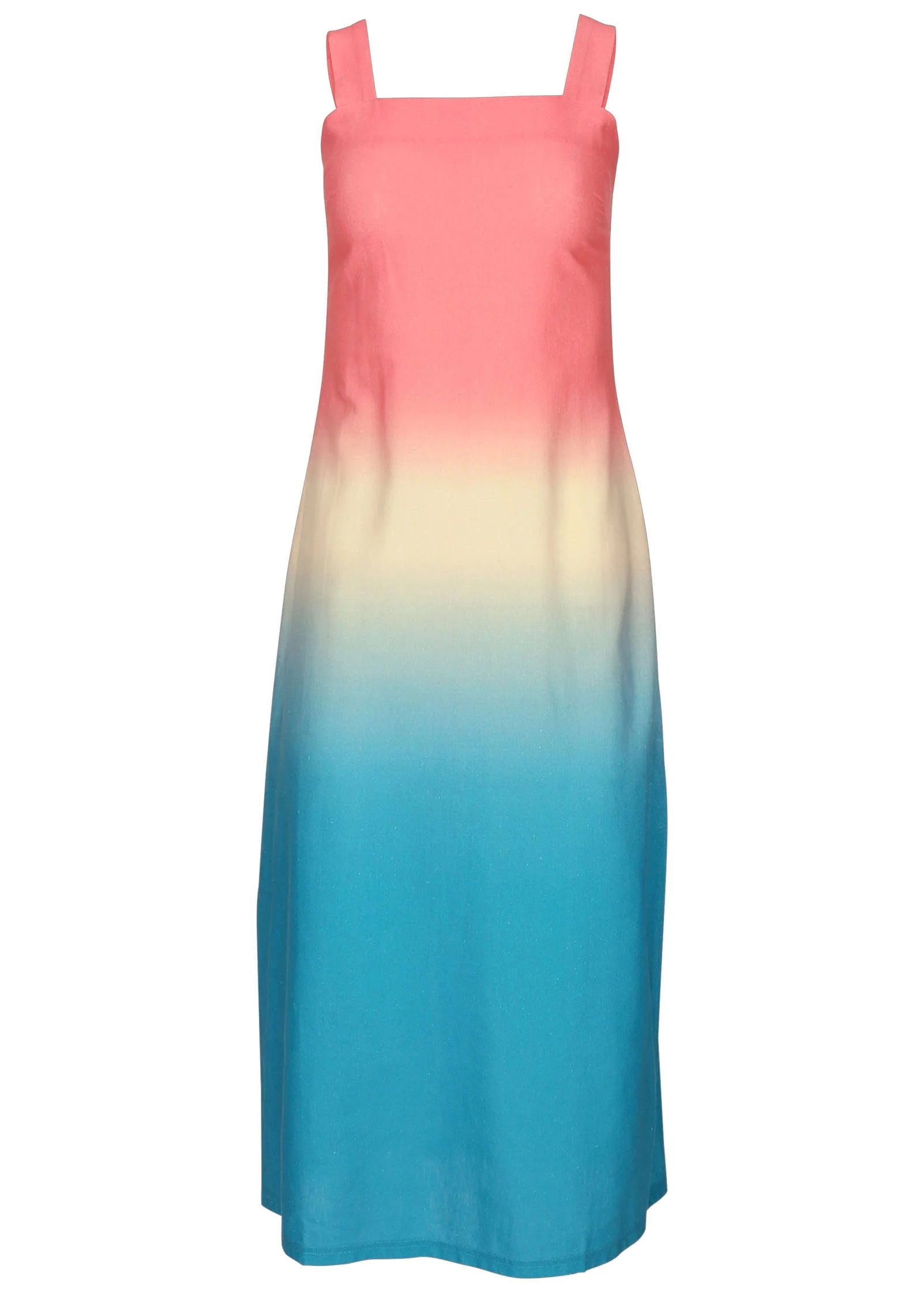 Linen Grommet Detail Midi - Pink & Blue Dip Dye - Image 3