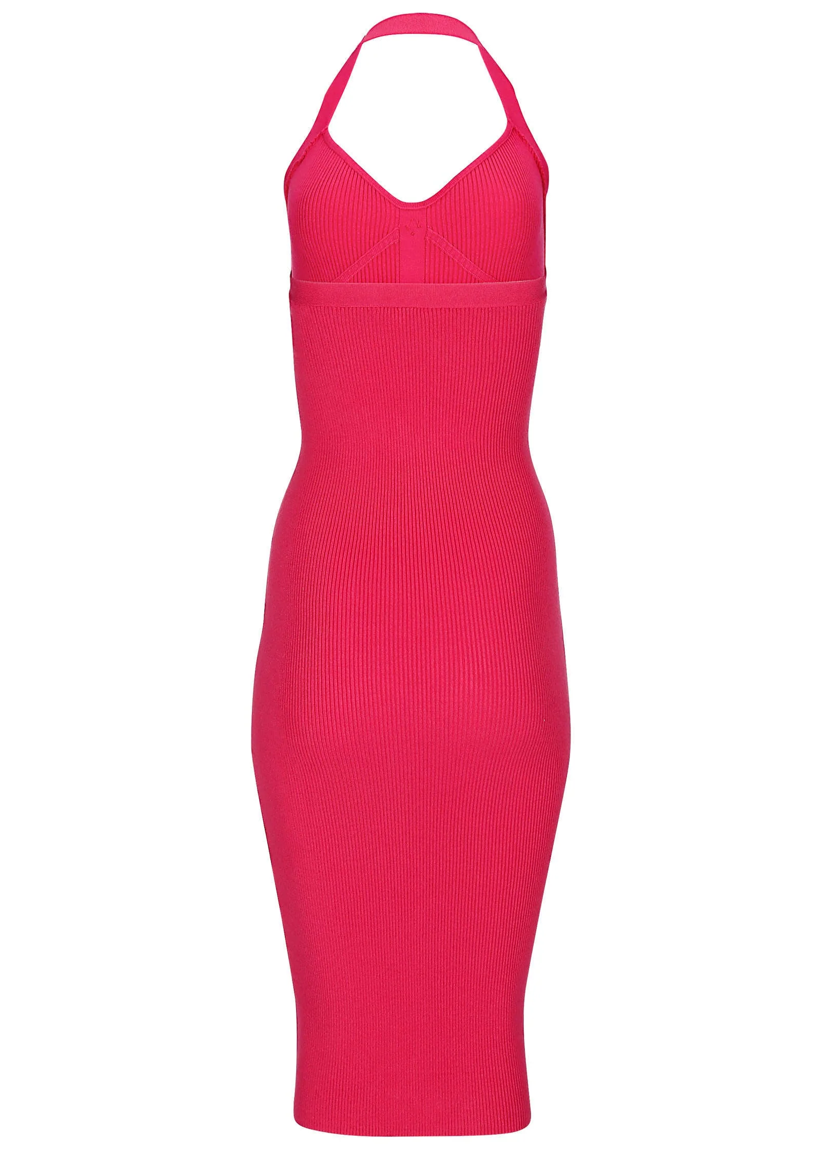 Button Front Halter Midi - Azalea - Image 3