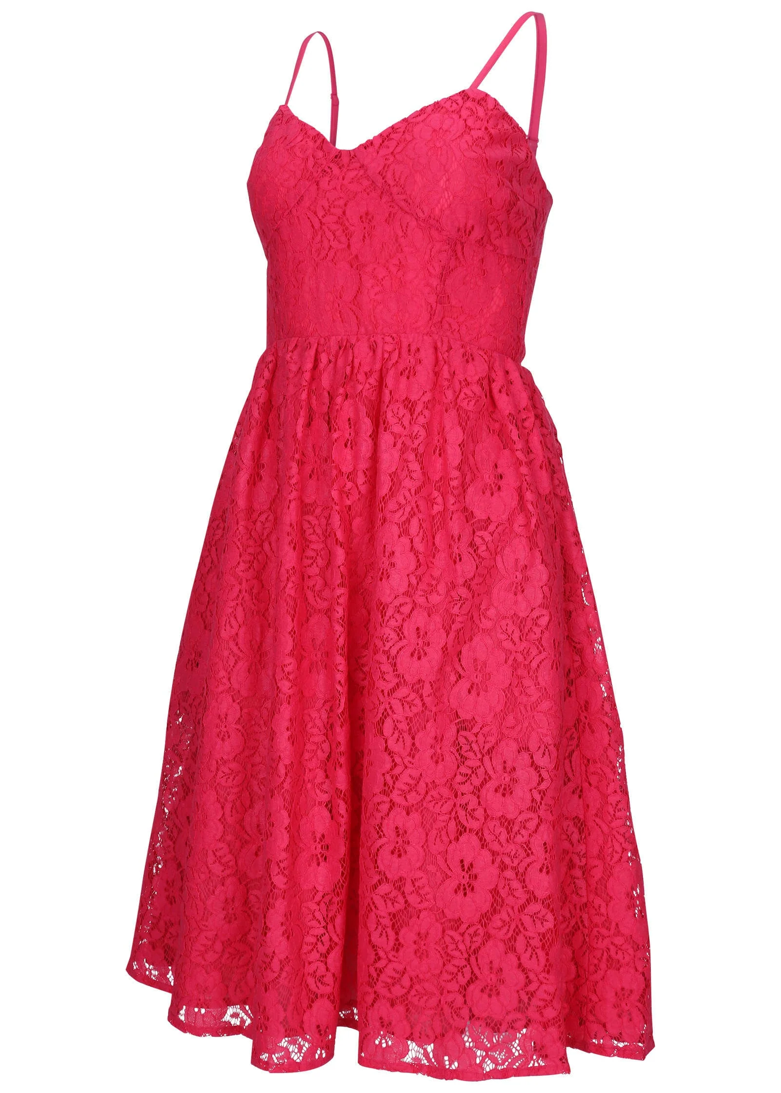 Lacquered Lace Midi Dress - Azalea - Image 4