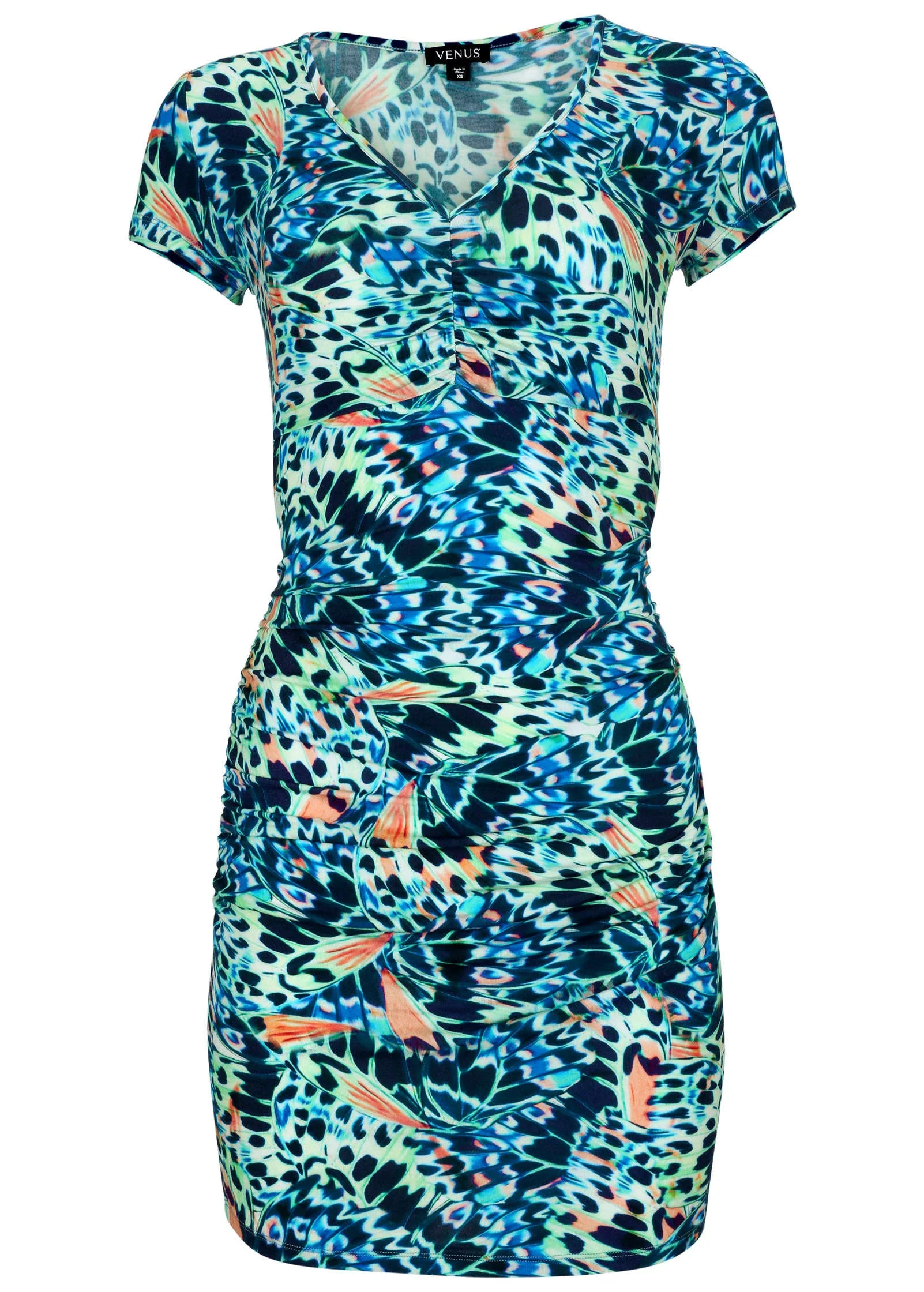 V-Neck Mini Dress - Parisian Monarch - Image 2