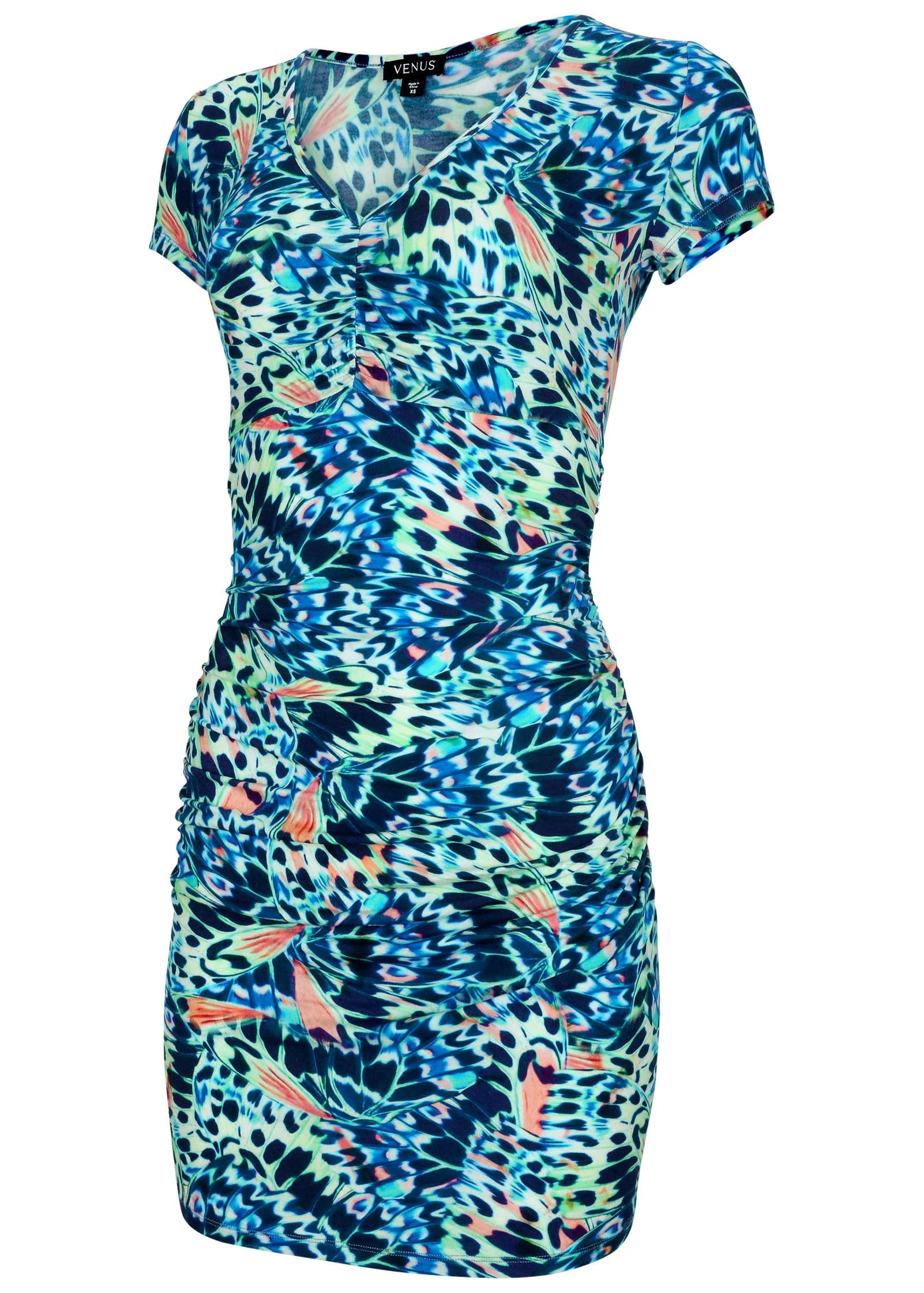 V-Neck Mini Dress - Parisian Monarch - Image 4