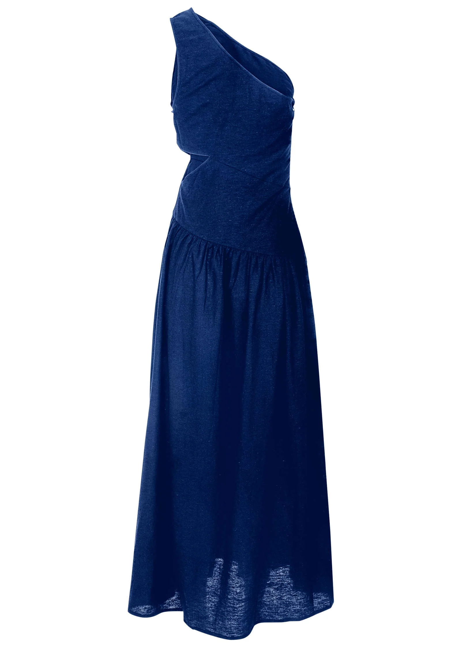 Linen Cutout Maxi Dress - Sodalite Blue - Image 5
