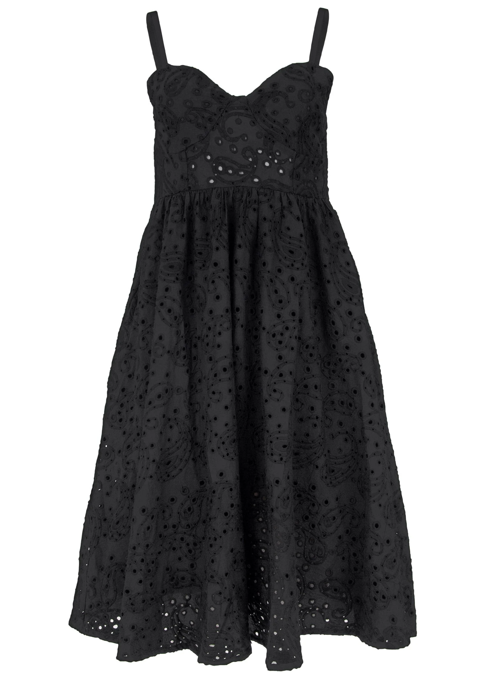 Paisley Eyelet Dress - Jet Black - Image 3
