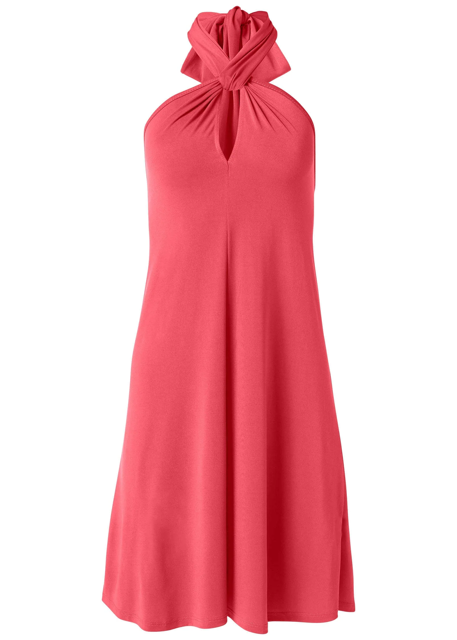 Halter Tie Dress - Coral - Image 5