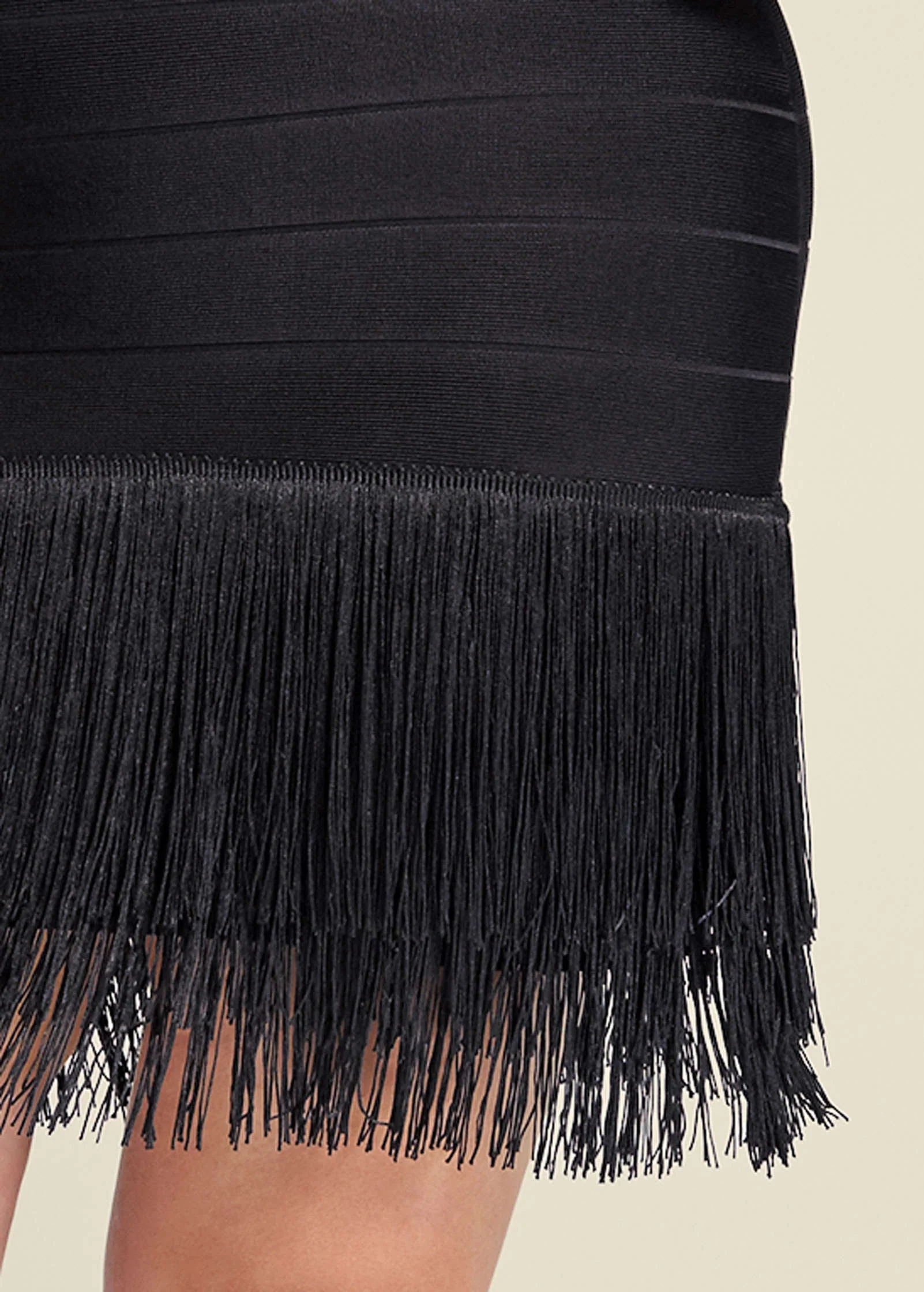 Bandage Fringe Dress - Black - Image 4