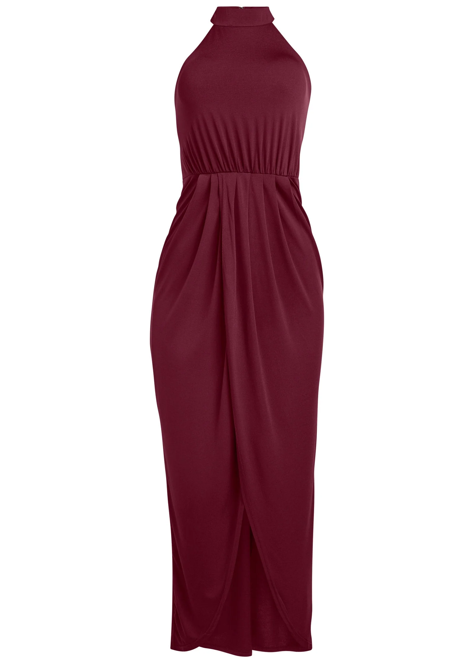 Drape Maxi Dress - Wine - Image 5
