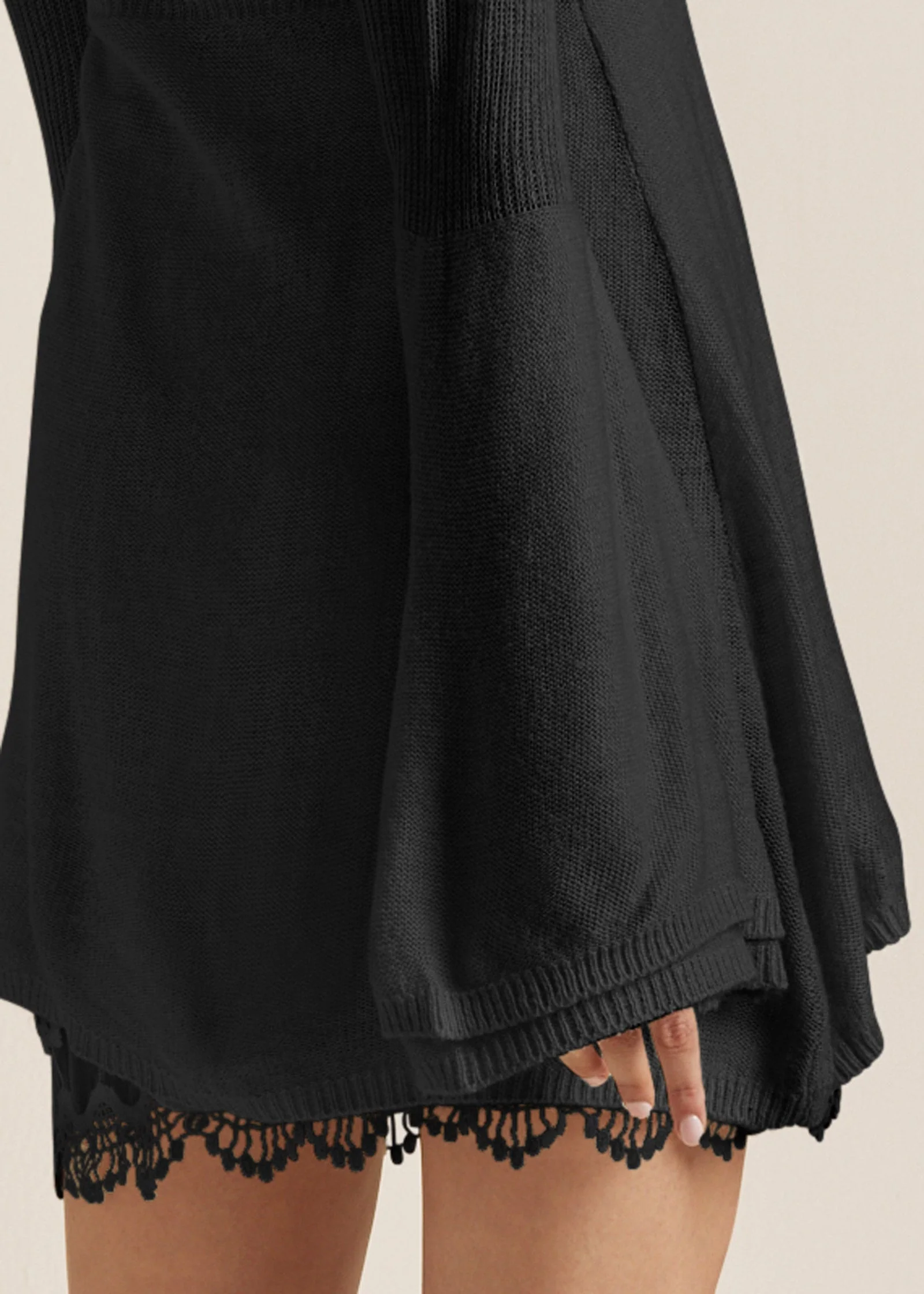 Boho Sweater Dress - Black - Image 3