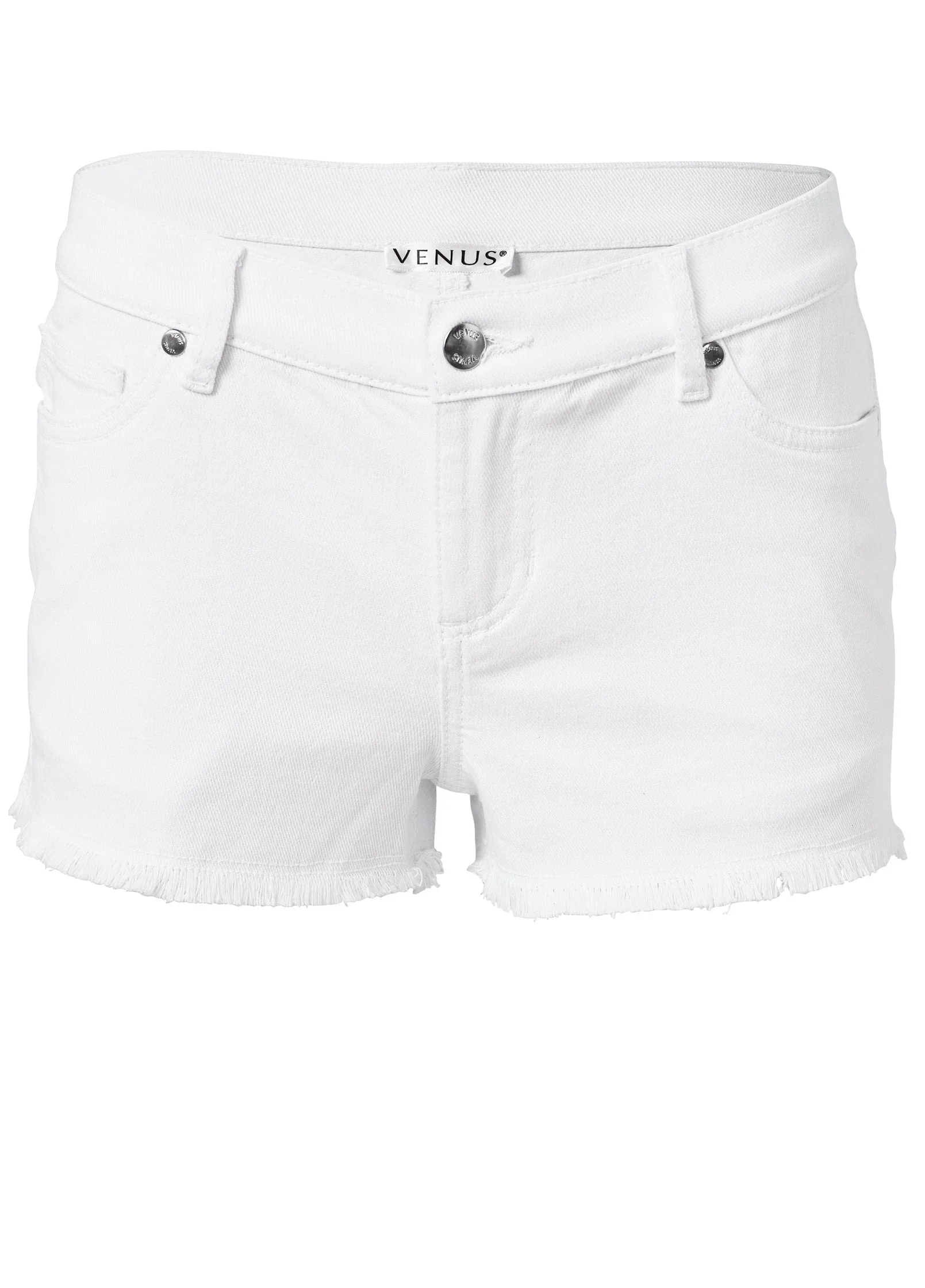 Jessica Cutoff Denim Shorts - White - Image 5