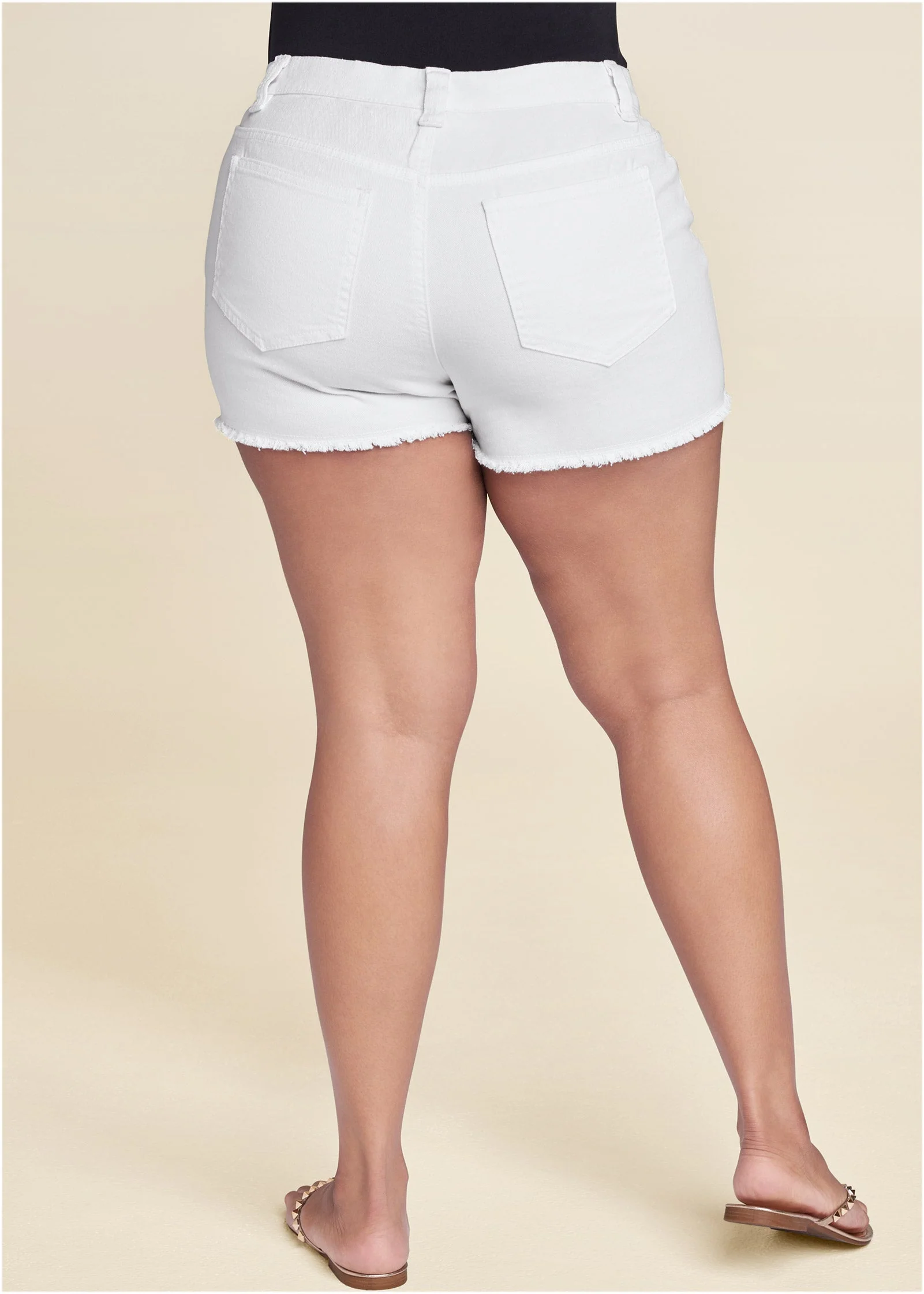Jessica Cutoff Denim Shorts - White - Image 8