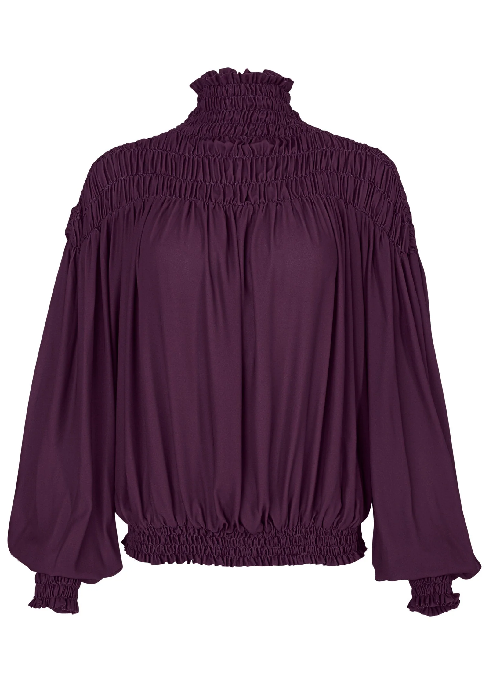 Smocked Detail Top - Dark Purple - Image 6