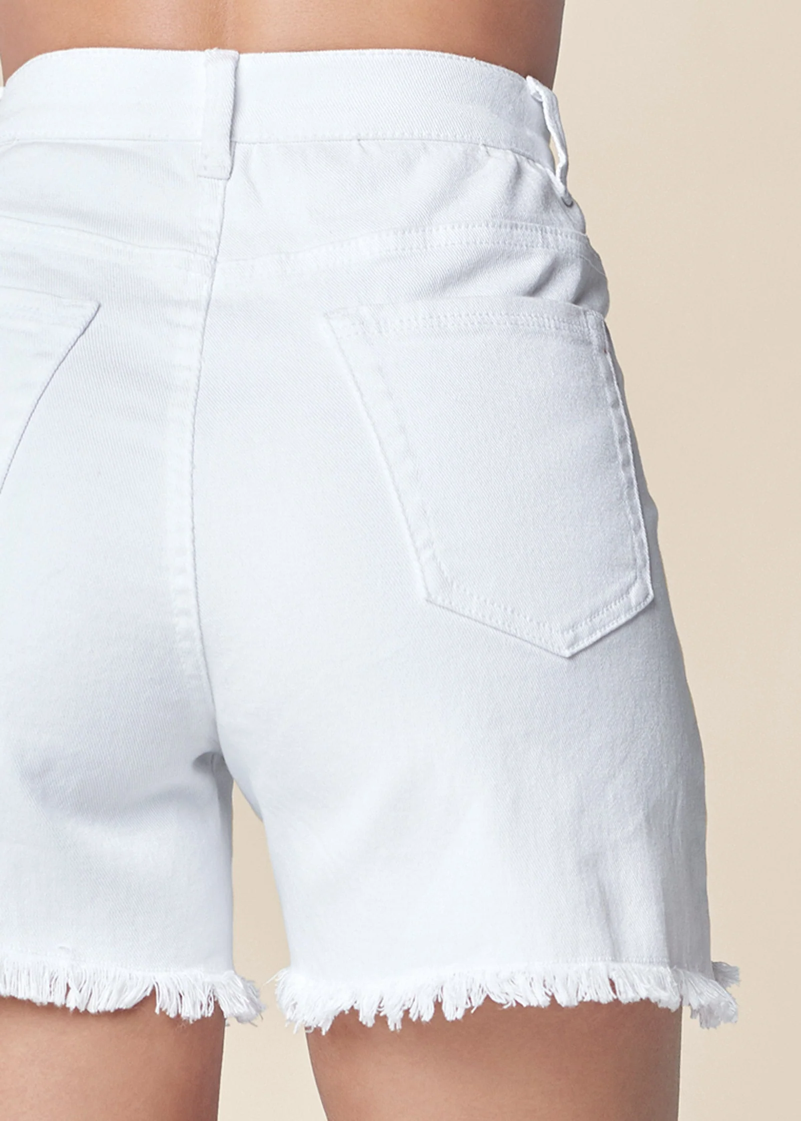Distressed Jean Shorts - White Denim - Image 6