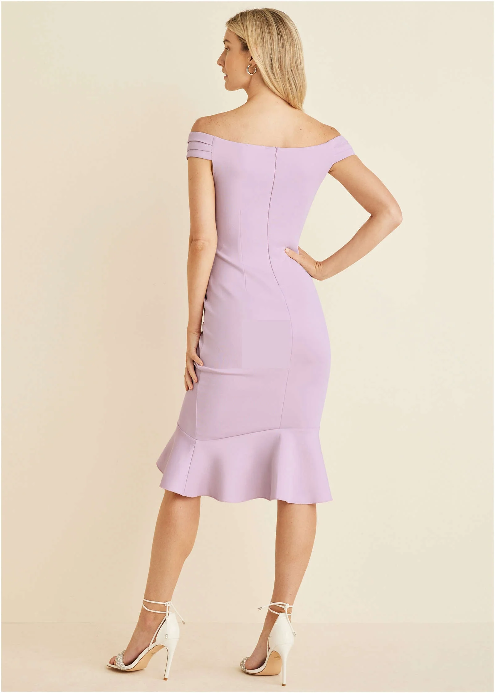 Ruffle Detail Dress - Lilac - Image 3